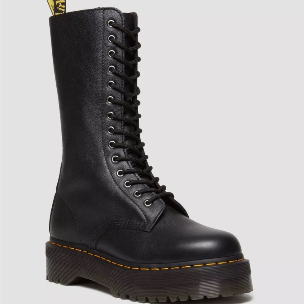 1B99 PISA LEATHER MID CALF LACE UP BOOTS